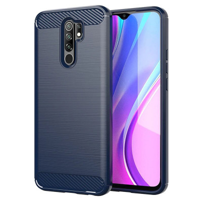 Husa TPU OEM Carbon pentru Xiaomi Redmi 9, Bleumarin foto