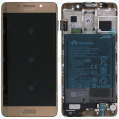 Capac frontal modul display Huawei Mate 9 Pro + LCD + digitizer + baterie maro moca