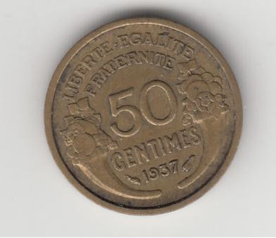 FRANTA - 50 Centimes 1937 . LF1,14 foto
