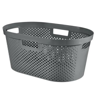 Cos rufe, 4 manere, plastic, antracit, 40 L, 59x39x27 cm, Infinity Recycled, Curver foto