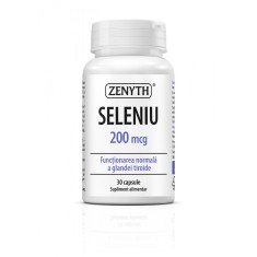 Seleniu, 30 capsule, 200 mcg, functionarea normala a glandei tiroide, ZENYTH