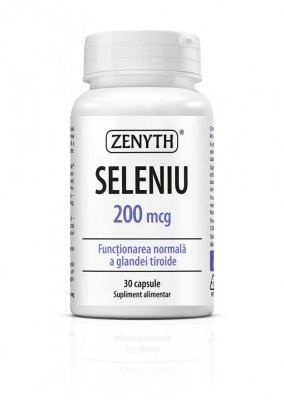 Seleniu, 30 capsule, 200 mcg, functionarea normala a glandei tiroide, ZENYTH foto