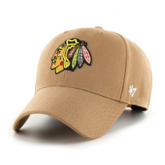 47brand șapcă NHL Chicago Blackhawks culoarea maro, cu imprimeu H-MVPSP04WBP-QL