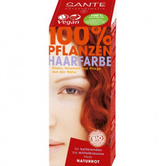 Vopsea bio pentru par, din plante, rosu natural, 100g Sante