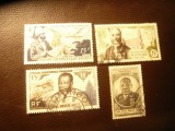 4 Timbre Africa Ecuatoriala Franceza 1951-1955 Personalitati, stampilate