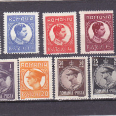 ROMANIA 1930 LP 86 CAROL II FILIGRAN PTT (UZUALE) SERIE MNH