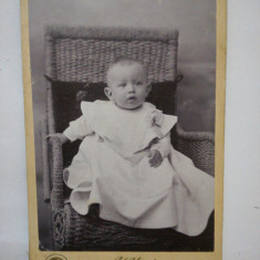 Foto veche carton CDV atelier J. Jerome, Caransebes/ Karansebes, copil