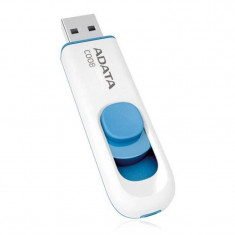 Usb flash drive adata 32gb c008 usb2.0 alb+albastru foto