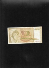 Rar! Iugoslavia 1000000 1.000.000 dinari dinara 1989 seria1015018