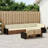 vidaXL Set de canapele de exterior cu pernă 8 pcs Natural și Crem 3383513