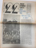 Revista 22, nr. 8, 1990, 16 pagini, format mare, limba romana, stare buna, coperti brosate
