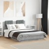 VidaXL Cadru de pat cu tăblie gri beton 120x190 cm lemn prelucrat 3209964