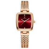 Ceas de dama Poedagar CS1914, otel inoxidabil, rose gold, cadran visiniu