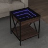Gossi masuta de cafea cu led infinity, stejar maro, 40x40x49 cm