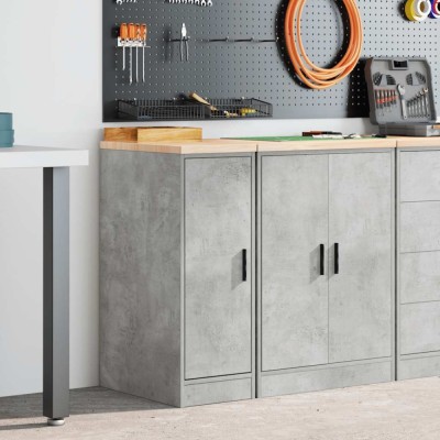 vidaXL Dulap depozitare garaj Beton Gri 30x51x85 cm lemn masiv de pin foto