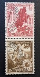 Germania (Deutsches Reich 1939) Pereche Verticală "Winterhilfswerk 1939" (12+6Pf Roșu &amp; 3+2Pf Sepia, Ștampilă Babelsberg) CLK1
