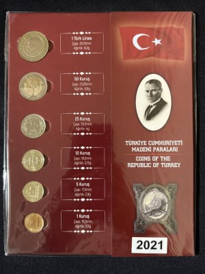 Set complet de monede bancare &amp;ndash; Turcia 2021, 6 monede UNC foto