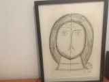 SORIN DUMITRESCU, DESEN- CHIPUL LUI HRISTOS/ MANDILION. INRAMAT, SEMNAT ȘI DATAT, Religie, Cerneala, Realism