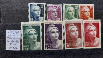 1945-1947-Franta-Marianne de GandonYT726-733 p.set 8 val.-MNH foto