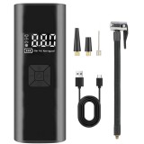 Compresor auto portabil, Siegbert, wireless, 80W 150PSI, acumulator 6000 mAh, negru