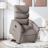 Gossi fotoliu electric rabatabil cu ridicare, gri taupe, textil