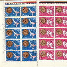 MEDALII OLIMPICE MONTREAL ( LP 923 ) 1976 OBLITERATA BLOC DE 10