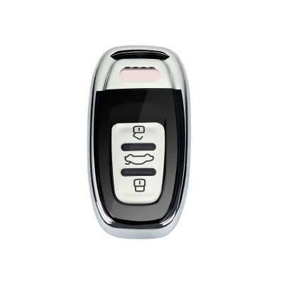 Husa Cheie Smartkey Audi 3 Butoane GRI+Negru TPU+PC Audi A6 A7 A8 4G foto