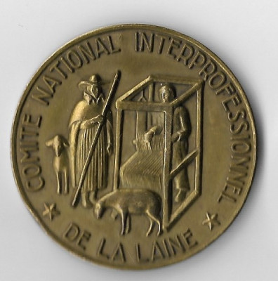 Medalie Comite National Interprofessionnel de la Laine-Franta, 46 mm, 43 g,bronz foto