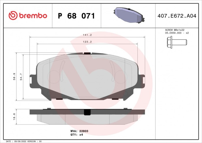 BREMBO P 68 071 PRIME LINE set placute frana,frana disc