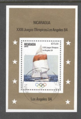 Nicaragua 1983 Olympic games perf. sheet Mi.B147 used TA.073 foto