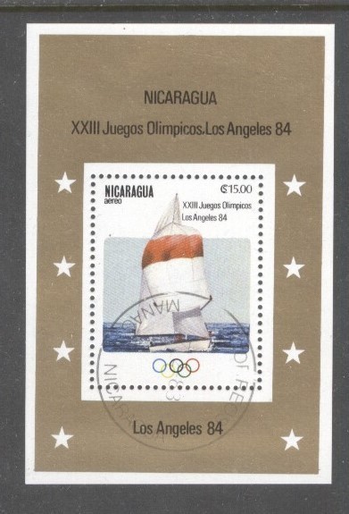 Nicaragua 1983 Olympic games perf. sheet Mi.B147 used TA.073