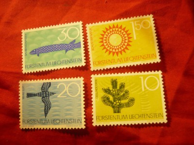 Serie Liechtenstein 1966 -Protectia Naturii , 4 valori foto