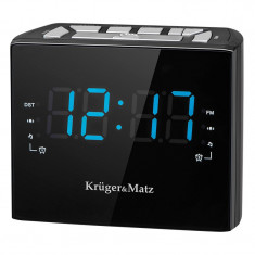 Radio Kruger Matz, 3 W, 2 x AAA, afisaj LED, FM, alarma