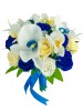 Buchet mediu personalizabil cu trandafiri si orhidee (Albastru, Crem, Alb), Eventissimi&reg;