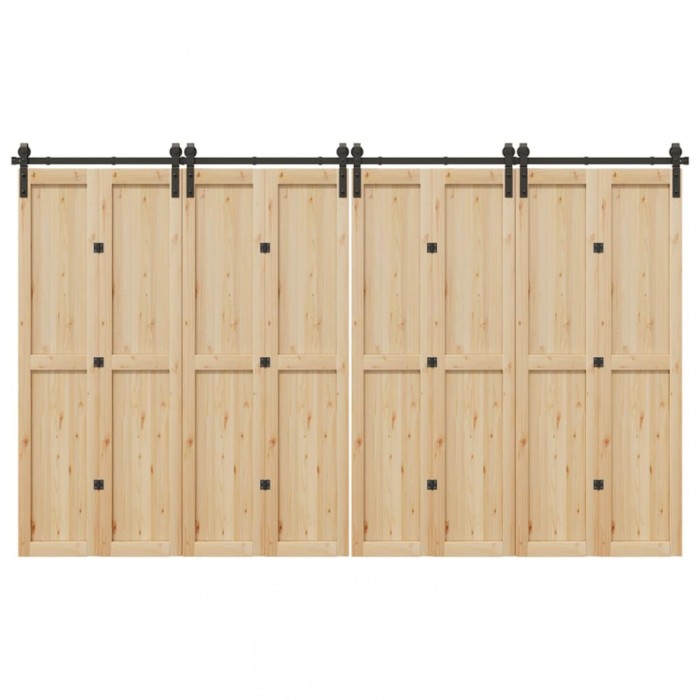 vidaXL Set feronerie pentru uși glisante, negru, 366 cm, oțel