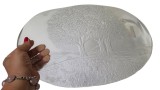 PLATOU DIN STICLĂ CU MODEL VEGETAL, WALTHER GLAS ANII&rsquo;70-'80
