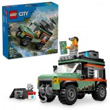 LEGO City Camioneta 4x4 Off-Road (60447), Cutii Acoperiș, Troliu Funcțional, Anvelope Robuste, Aventură, 6+