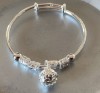 Brățară argint delicată 925 sterling marcată, reglabilă, 17 g , elegantă, stare foarte bună, nouă, nefolosită