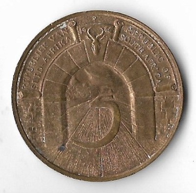 Medalie 5 Years Commemoration of the Republic of South Africa-Africa de Sud,1966 foto