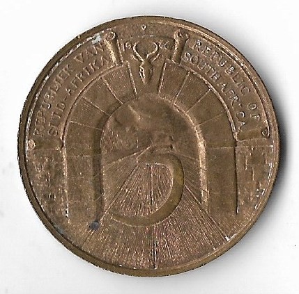 Medalie 5 Years Commemoration of the Republic of South Africa-Africa de Sud,1966