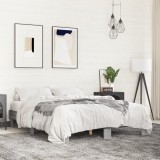 VidaXL Cadru de pat, gri sonoma, 150x200 cm, lemn prelucrat și metal 3280235