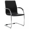 Scaun birou consolă vidaXL, negru, piele ecologică, ergonomic, 55x59x88 cm, cadru cromat, suportă 110 kg