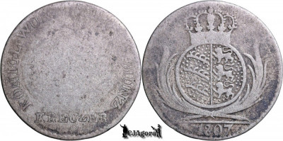 1807, 6 Kreuzer - Frederic I - Regatul W&amp;uuml;rttemberg foto