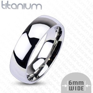 Inel din titan &amp;icirc;n culoare argintie - finisaj strălucitor, 6 mm - Marime inel: 52 foto