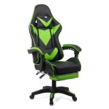 SCAUN GAMING CU SPATAR REGLABIL SI SUPORT PICIOARE VERDE/NEGRU OFF 299
