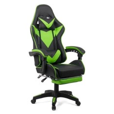 SCAUN GAMING CU SPATAR REGLABIL SI SUPORT PICIOARE VERDE/NEGRU OFF 299