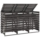 Cumpara ieftin Magazie de pubele tripla, 210x75x121 cm, lemn masiv pin vopsit