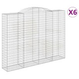 Cumpara ieftin Cosuri gabion arcuite, 6 buc, 300x50x220/240cm, fier galvanizat