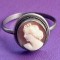 inel din argint sec XIX epoca Victoriana cu camee marimea 59 greutate 2,4 grame