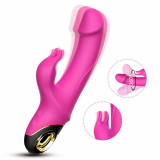 Vibrator de iepure cu masaj clitoridian 22cm 9 moduri